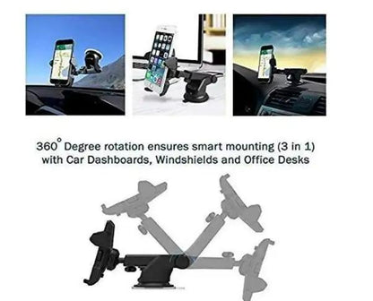 Zoom Star PRevolex ros Car Mobile Holder For Dashboard Black